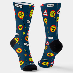 School Crossing Patrol Lollipop Novelty Socken
