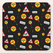 School Crossing Patrol Lollipop Road Signs Rechteckiger Pappuntersetzer (Vorderseite)