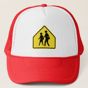 School Crossing, Traffic Warning Sign, USA Truckerkappe