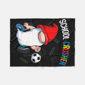 School Crusher Byck To School Cute Gnome Soccer St Fleecedecke (Vorderseite (Horizontal))