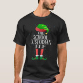 School Custodian Elf Funny Matching Pajama Group C T-Shirt (Vorderseite)