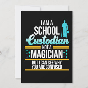 School Custodian Magician Caretaker Janitor Graphi Einladung