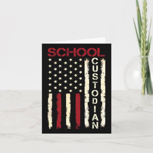 School Custodian US American Flag Apprecision Bac Karte (Vorderseite)