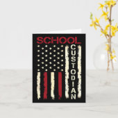 School Custodian US American Flag Apprecision Bac Karte (Gelbe Blume)