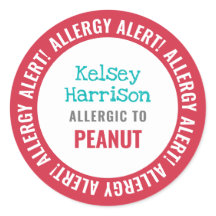 School Daycare Allergy Alert Personalisiert Kids
