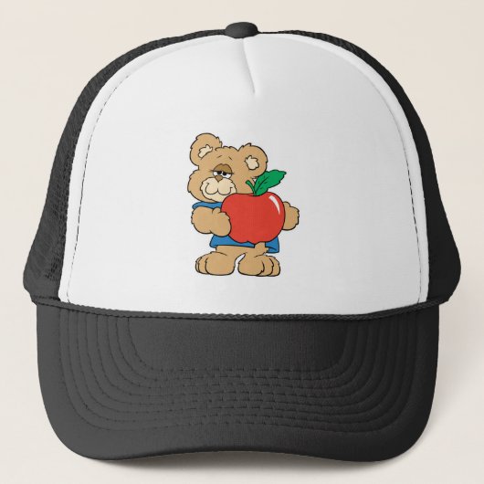 School Days Apple Teddy Bär Truckerkappe (Vorderseite)
