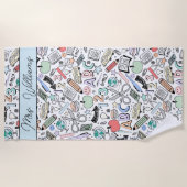 School Doodle Niedlich Summer Beach Handtuch (Vorderseite)