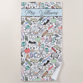 School Doodle Niedlich Summer Beach Handtuch