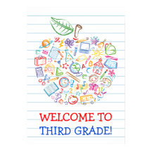 School Doodles Lehrer Apple Poster