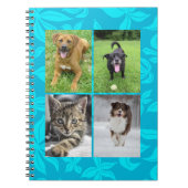 School Four Photo Blue Flowers Classroom Notizblock (Vorderseite)