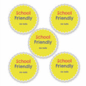 School Friendly No Nuts Allergen Aufkleber (Vorderseite)
