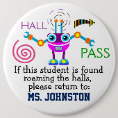 School Hall Pass / Robot - SRF Button (Vorderseite)