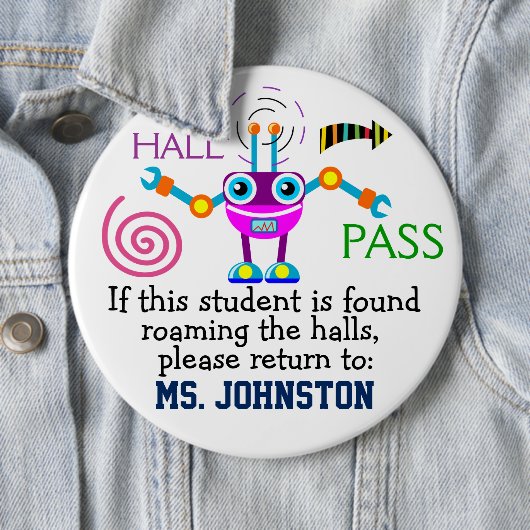 School Hall Pass / Robot - SRF Button (Beispiel)