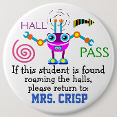 School Hall Pass / Robot - SRF Button (Vorderseite)
