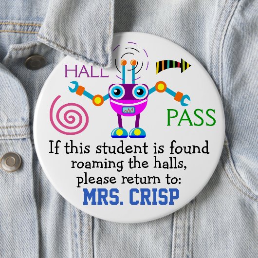 School Hall Pass / Robot - SRF Button (Beispiel)