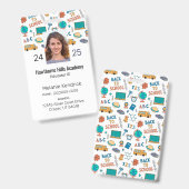 School Icons Homeschool Educator ID Badge Ausweis (Vorder- & Rückseite)