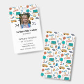 School Icons Homeschool Student ID Badge Ausweis (Front & Back)