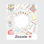 School Icons Sticker Set for Kids (Blatt)