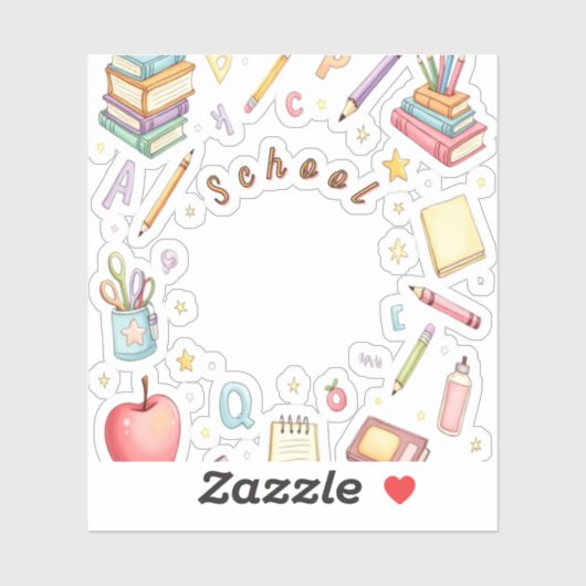 School Icons Sticker Set for Kids (Blatt)