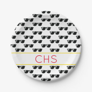 School INITIALS Sonnenbrille Grad Spaß Cool Pappteller