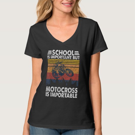 School Is Important But Motocross Is Importanter D T-Shirt (Vorderseite)