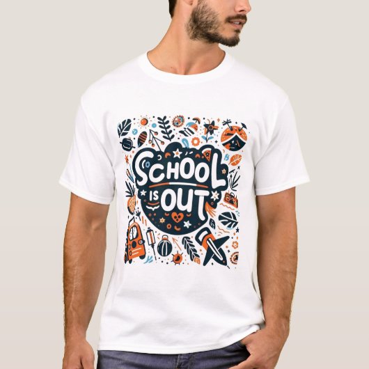 School Is Out Summer Vacation Playtime T-Shirt (Vorderseite)