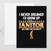 School Janitor Custodian Caretaker Bewertung Dankeskarte (Vorne/Hinten)