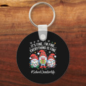 School Janitor Gnome Everything Is Fine Funny Chri Schlüsselanhänger (Vorderseite)