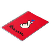 School Korean Kpop Red Blue Hand Heart Notizblock (Linke Seite)