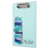 School Librarian Personalisiert Clipboard (blau) Klemmbrett (Links)