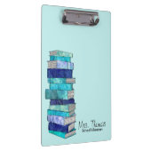 School Librarian Personalisiert Clipboard (blau) Klemmbrett (Rechts)