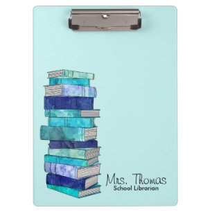 School Librarian Personalisiert Clipboard (blau) Klemmbrett