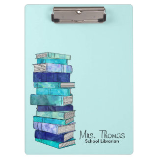 School Librarian Personalisiert Clipboard (blau) Klemmbrett
