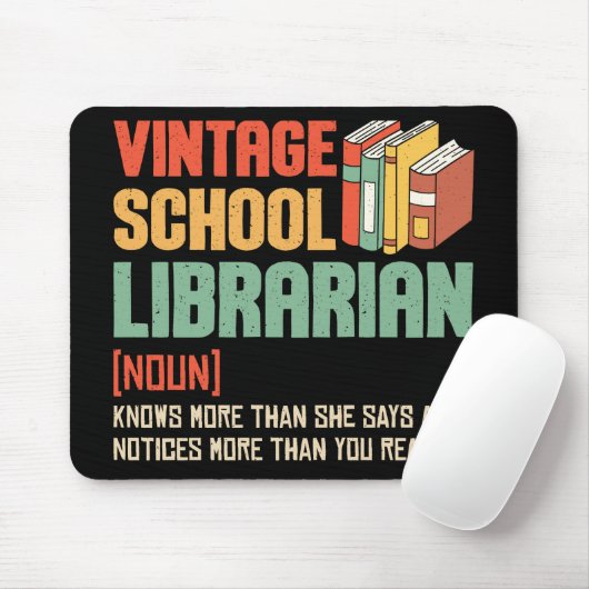 School Librarian Pronunciation Funny Mousepad (Mit Mouse)