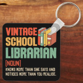 School Librarian Pronunciation Funny Schlüsselanhänger (Rückseite)
