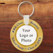 School LOGO, FOTO, TEXT Class Wiedersehen Geschenk Schlüsselanhänger (Vorderseite)
