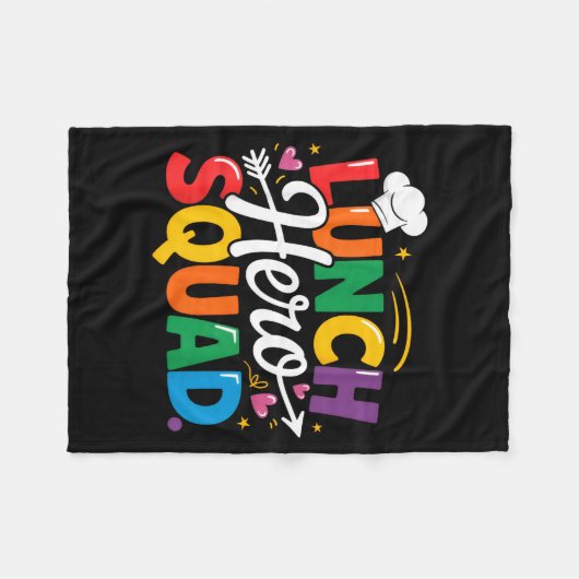School Lunch Hero Squad Cafeteria Workers Crew Lad Fleecedecke (Vorderseite (Horizontal))