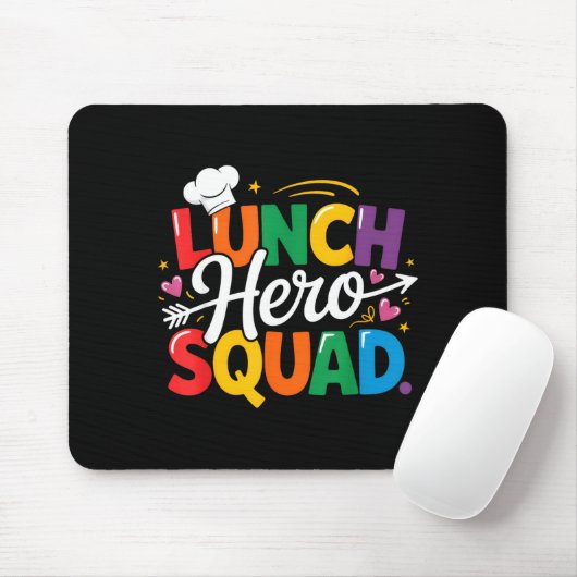 School Lunch Hero Squad Cafeteria Workers Crew Lad Mousepad (Mit Mouse)
