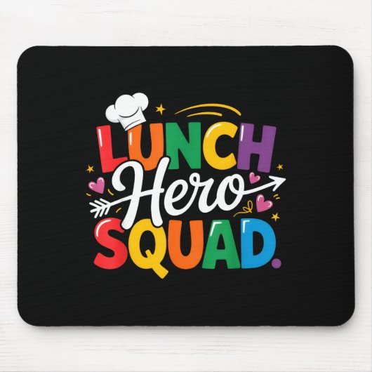 School Lunch Hero Squad Cafeteria Workers Crew Lad Mousepad (Vorne)