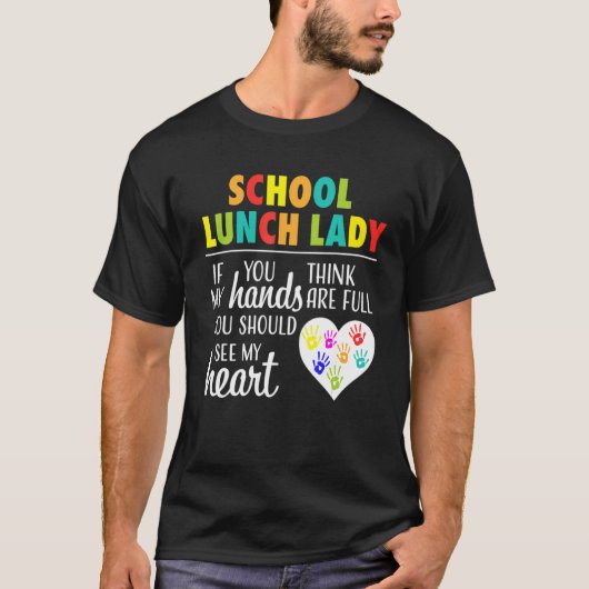 School Lunch Lady Cute Heart Appreciation Gift T-Shirt (Vorderseite)