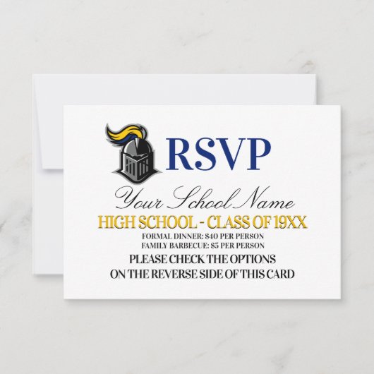 School Mascot Class Wiedersehen RSVP Karte (Vorderseite)