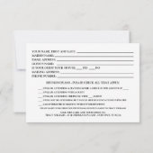 School Mascot Class Wiedersehen RSVP Karte (Rückseite)