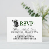 School Mascot Class Wiedersehen RSVP Karte (Stehend Vorderseite)