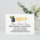 School Mascot Class Wiedersehen RSVP Karte (Stehend Vorderseite)