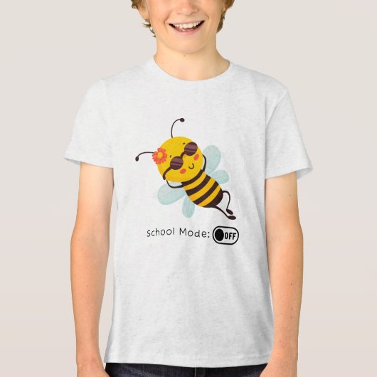 "School Mode: OFF - Chillin' Bee" Tri-Blend Shirt (Vorderseite)