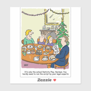 School Nativplay Script Legal Karo Cartoon Aufkleber