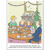 School Nativplay Script Legal Karo Cartoon Aufkleber (Vorderseite)