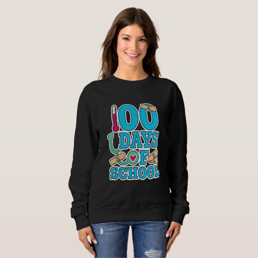 School Nurse 100 Days Of School Sweatshirt (Vorne ganz)