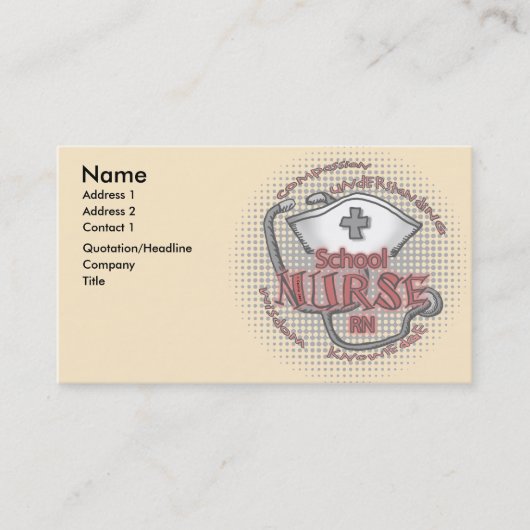 School Nurse Axiom Business Card Visitenkarte (Vorderseite)