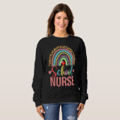 School Nurse Boho Rainbow Leopard Nurse Week 2022  Sweatshirt (Vorne ganz)